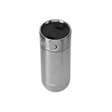 Stainless steel insulated travel mug with drinking lid and side handle