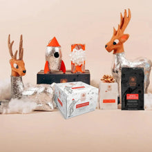 White Christmas coffee gift set with bags and foil pod sleeves