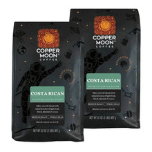Medium roast whole bean coffee bags, Costa Rican blend, black, 2-pack