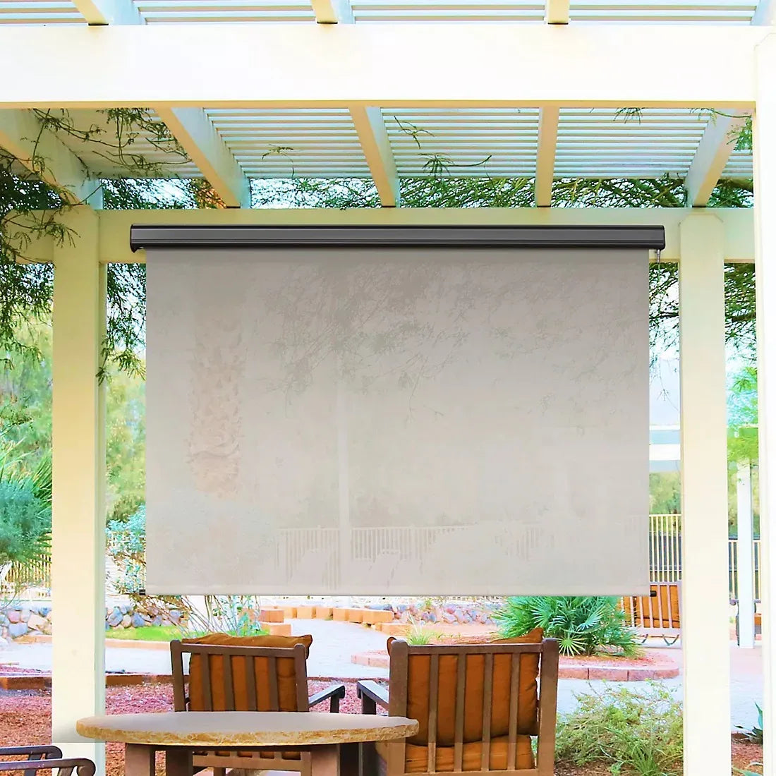 Sol Armor 7' x 8' Cordless Outdoor Sun Shade with Valance
