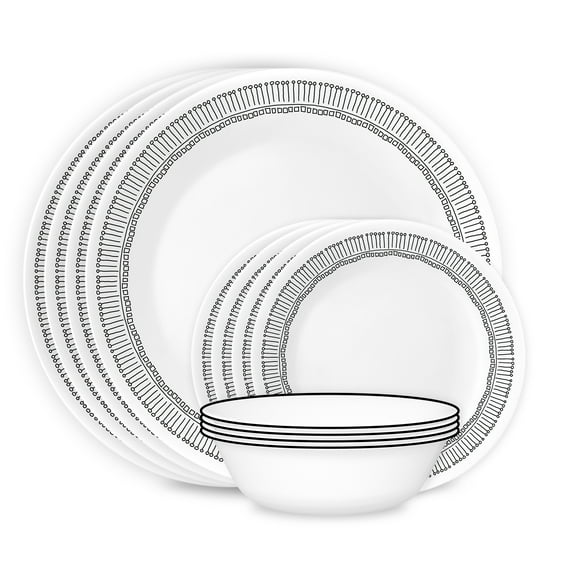 Corelle Nakia 12-Piece Glass Dinnerware Set (Service for 4)