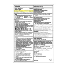 Coricidin HBP drug facts label on Maximum Strength multi-symptom flu tablets box