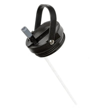 Black insulated cup lid assembly with straw and release piece
