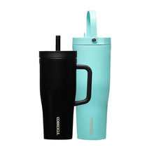 Insulated cruiser and go cup set with black and mint tumblers, straws and lids