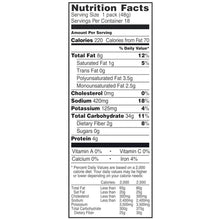 Nutrition Facts label for Chile Picante with Lime, 1 pack 48 g