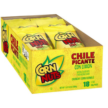 Corn Nuts Chile Picante with Lime snack box, side view, 18 packs