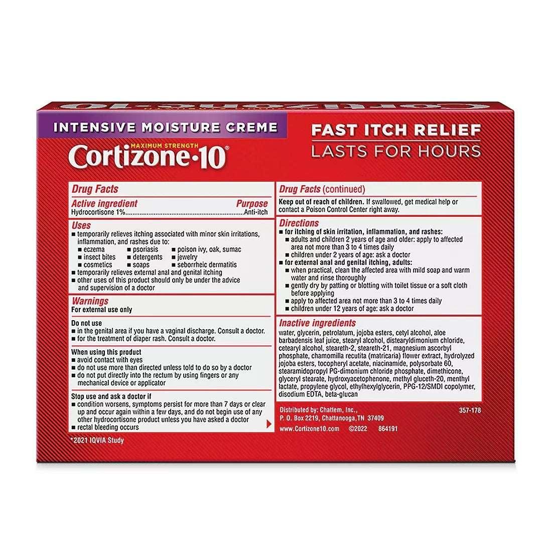 Cortizone 10 Intensive Healing Cream, 2 oz Tubes, 2 Pack