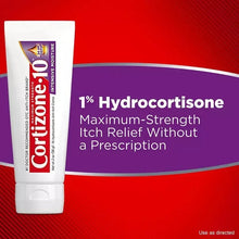 Cortizone 10 1% hydrocortisone cream tube with maximum-strength itch relief text