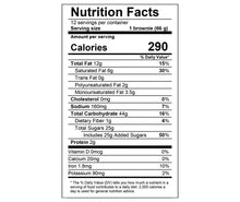 Brownies Nutrition Facts panel showing 12 servings per container