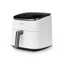 COSORI TurboBlaze smart air fryer, side view with handle and black control top