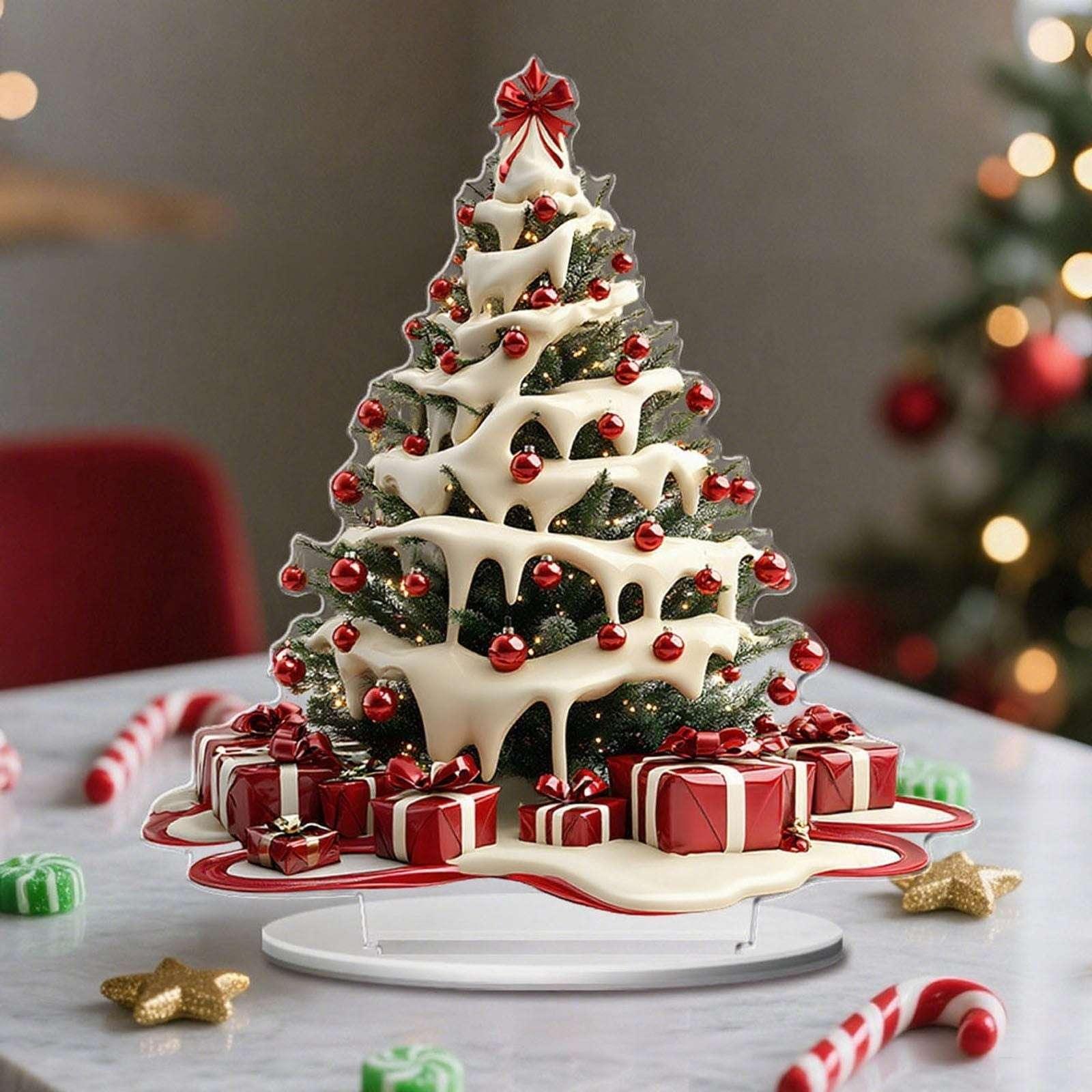 Costeam Christmas Tree Christmas Acrylic Ornaments Home Decorations Festive Xmas Hanging Decor for Indoor Home Holiday Party Family Gatherings Cute Lightweight Acrylic Ornaments - USA MEGA SHOP