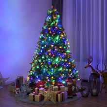 Pre-lit artificial Christmas tree with multicolor LED lights and sturdy metal stand