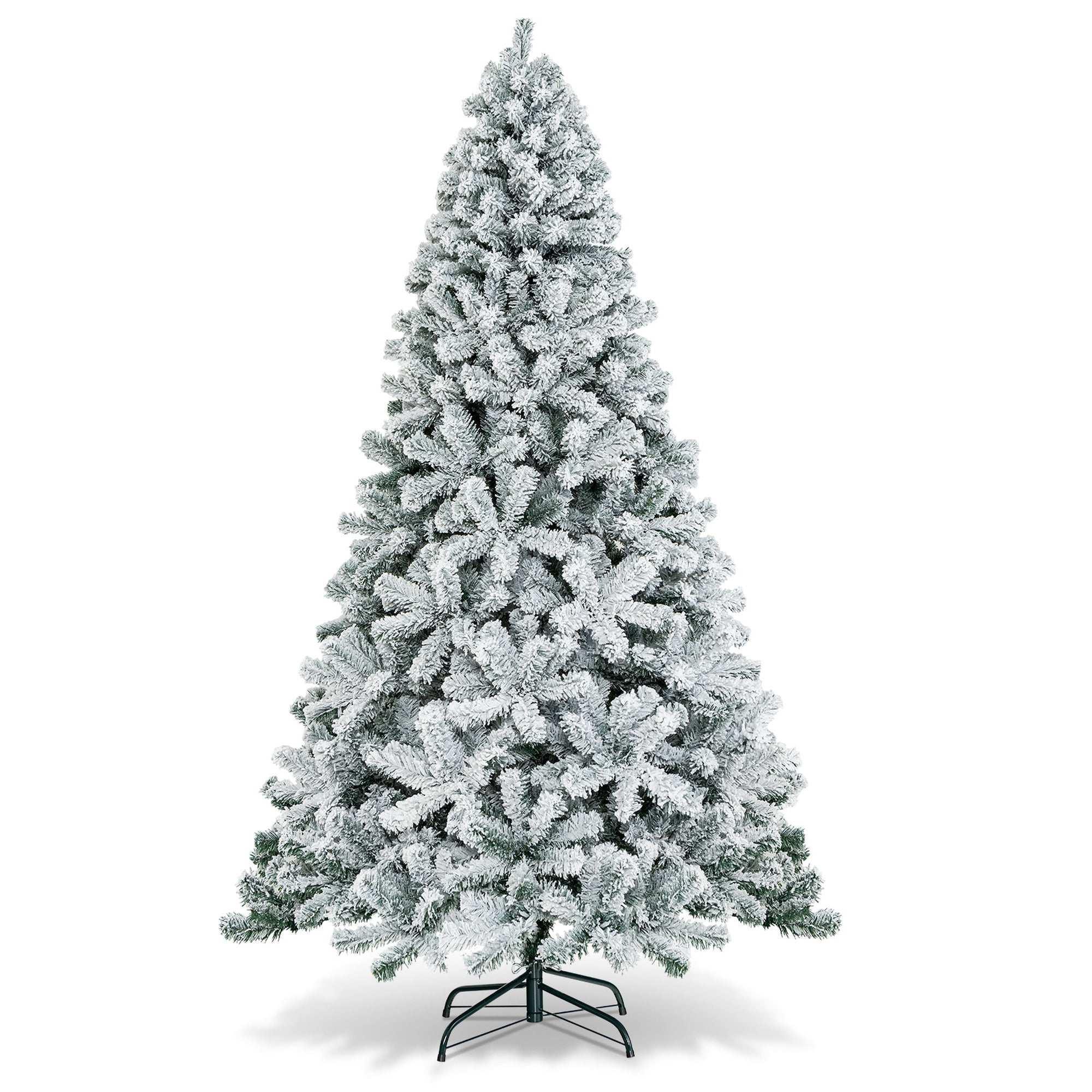 Costway CM22067 6 ft. Unlit Premium Snow Flocked Hinged Artificial Christmas Tree