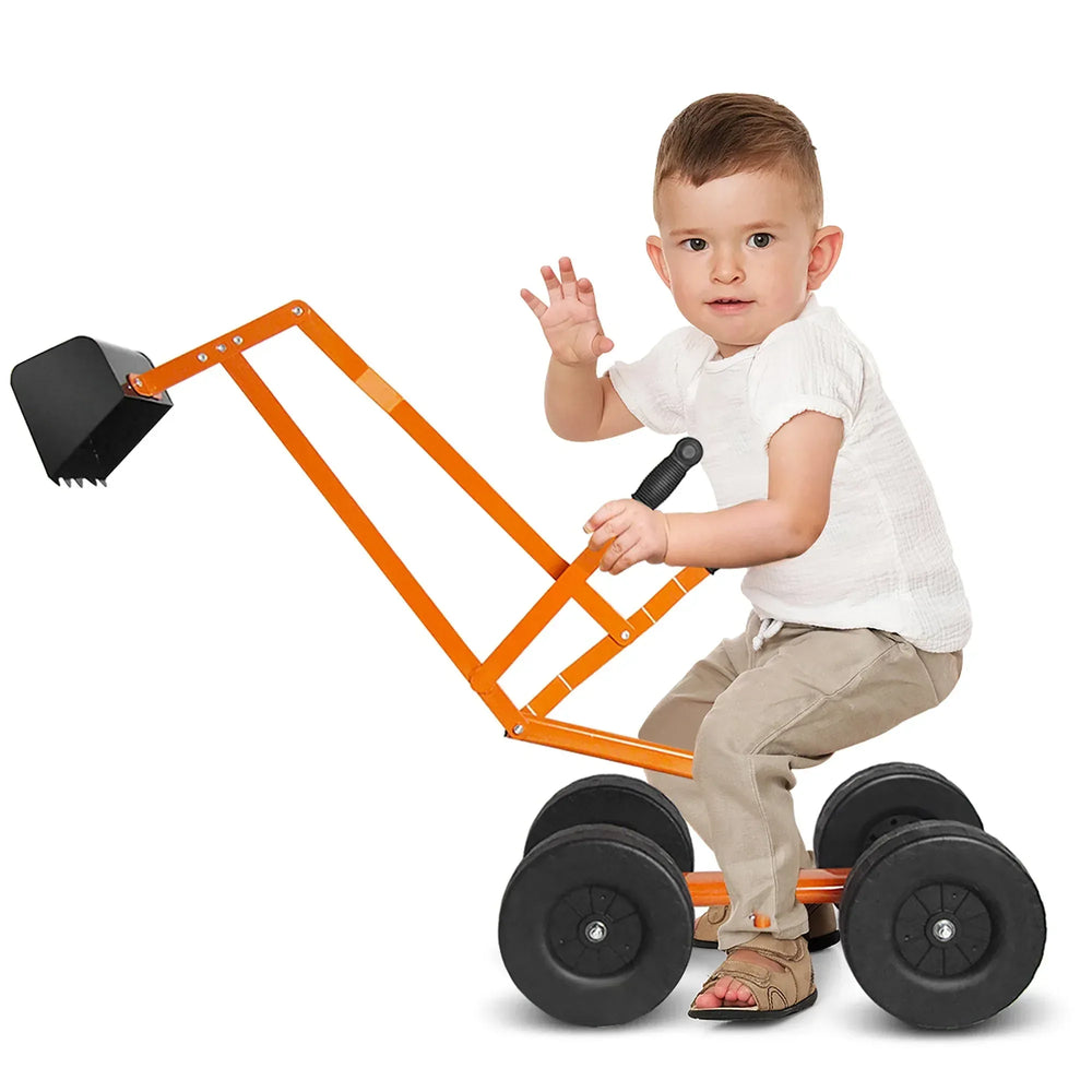 Costway Heavy Duty Kid Ride-on Sand Digger Digging Scooper Excavator for Sand Toy Yellow - USA MEGA SHOP