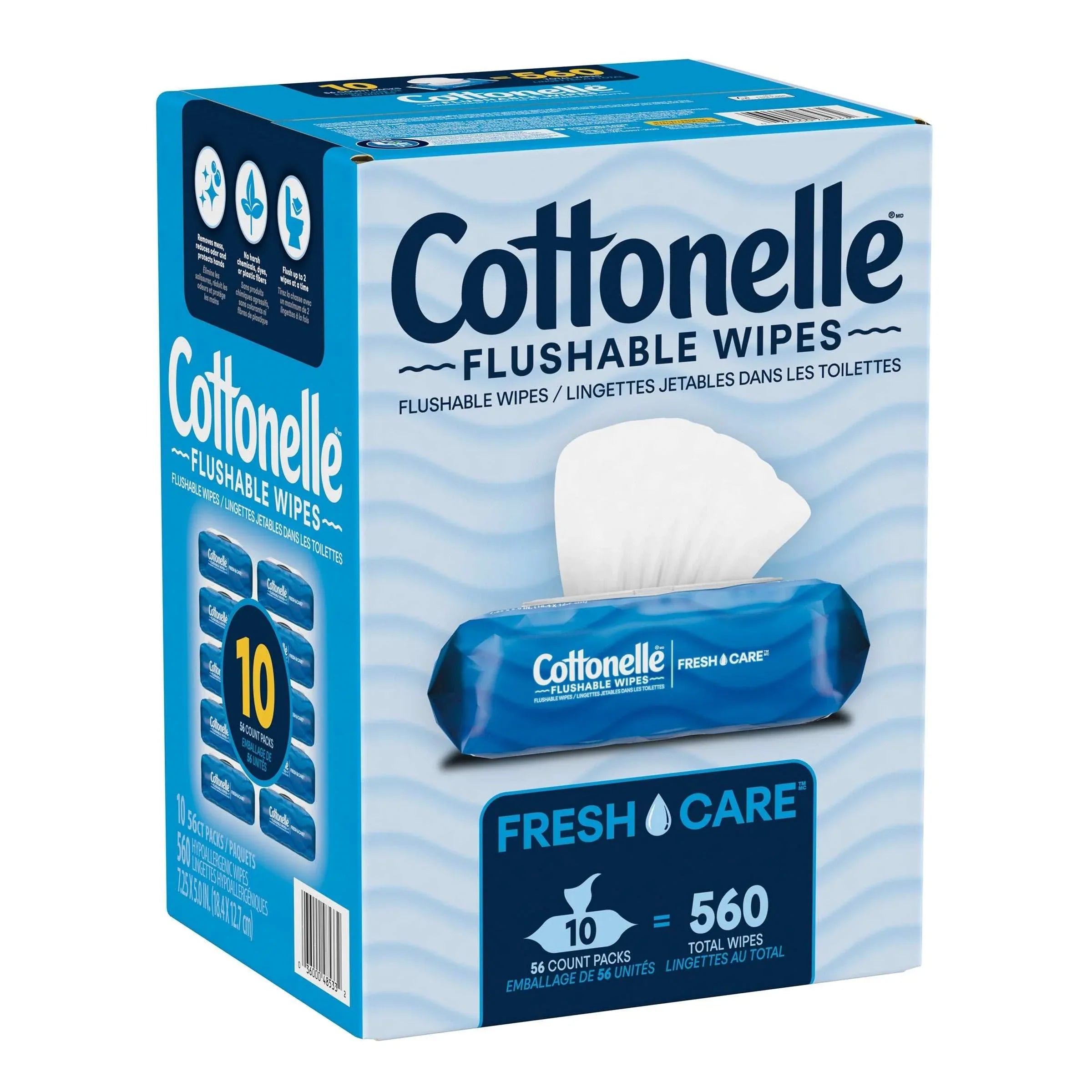 Cottonelle Fresh Care Flushable Wipes, 560 Wipes - USA MEGA SHOP