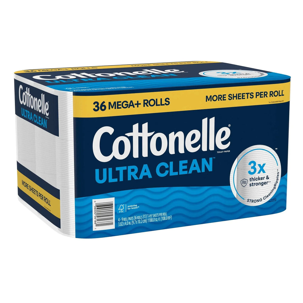 Cottonelle Ultra Clean Bath Tissue, 1-Ply, 313 Sheets, 36 Rolls - USA MEGA SHOP