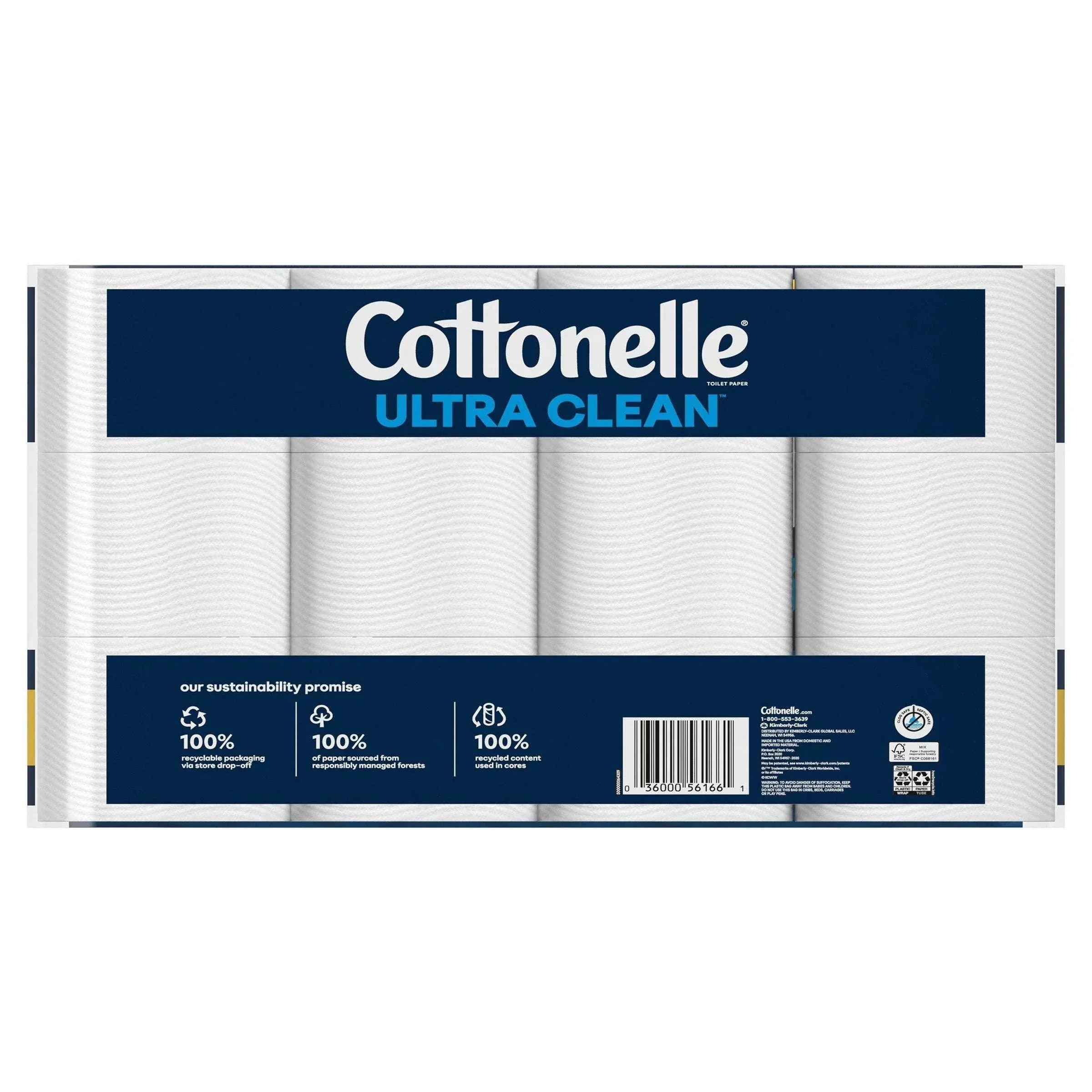 Cottonelle Ultra Clean Bath Tissue, 1-Ply, 313 Sheets, 36 Rolls - USA MEGA SHOP