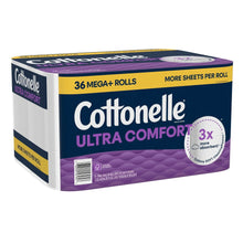 Bath tissue rolls multipack with blue-purple packaging, 36 mega+ rolls, 3x absorbent