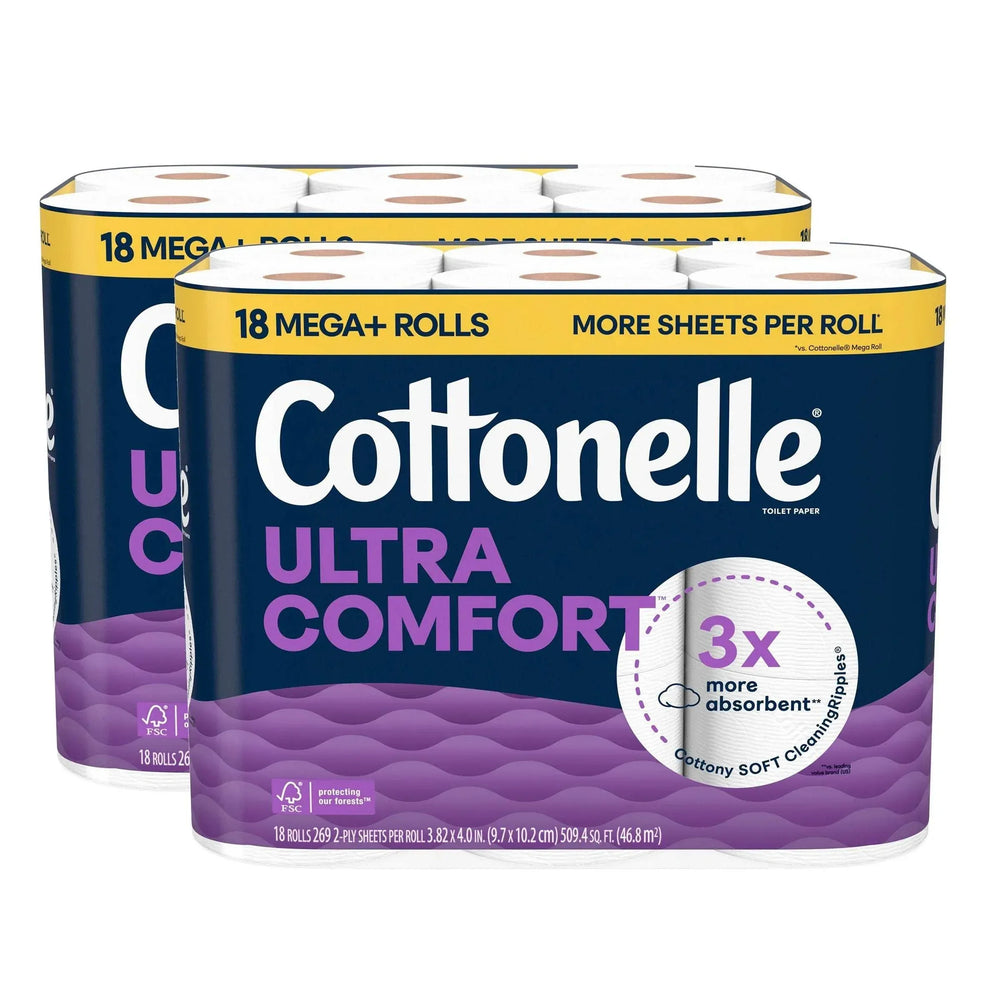 Cottonelle Ultra Comfort Bath Tissue, 2-ply, 269 Sheets, 36 Rolls - USA MEGA SHOP