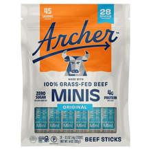 Country Archer grass-fed beef stick minis, Original, 28-count snack sticks