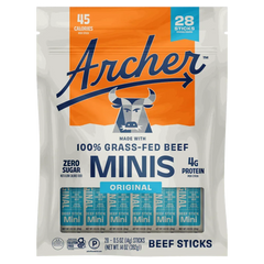 Country Archer Grass-Fed Beef Stick Minis Original, 0.5 oz, 28-Count