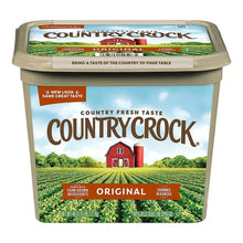 Spread tub with Country Crock branding, Original flavor label, and flip-top lid
