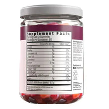 FiberCare gummies bottle Supplement Facts panel with serving and fiber details