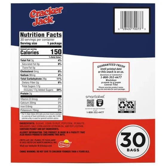 Cracker Jack, Original, 1.25 oz, 30-count - USA MEGA SHOP