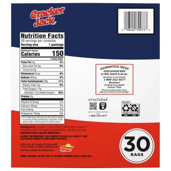 Cracker Jack, Original, 1.25 oz, 30-count