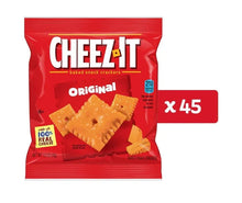 Original baked snack crackers pouch with cracker pieces and “x45” label