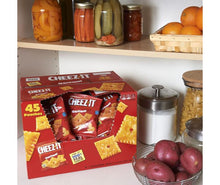 Cheez-It original 45-pk box with multiple red snack pouches