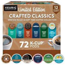 Crafted Classics Limited Edition box with 72 K-cup pods and flavor lineup