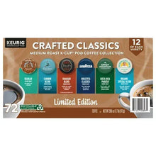 72-count K-cup pod variety pack box front with flavor lineup and barcode