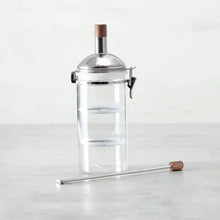 Crafthouse Signature infuser, 40 oz, empty clear canister with metal lid and cork top