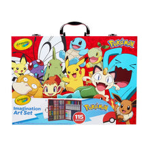 Crayola Pokémon imagination art coloring set in red-and-blue handle case, 115 pieces