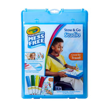 Stow & Go coloring studio kit with blue case and marker pens, Mess Free