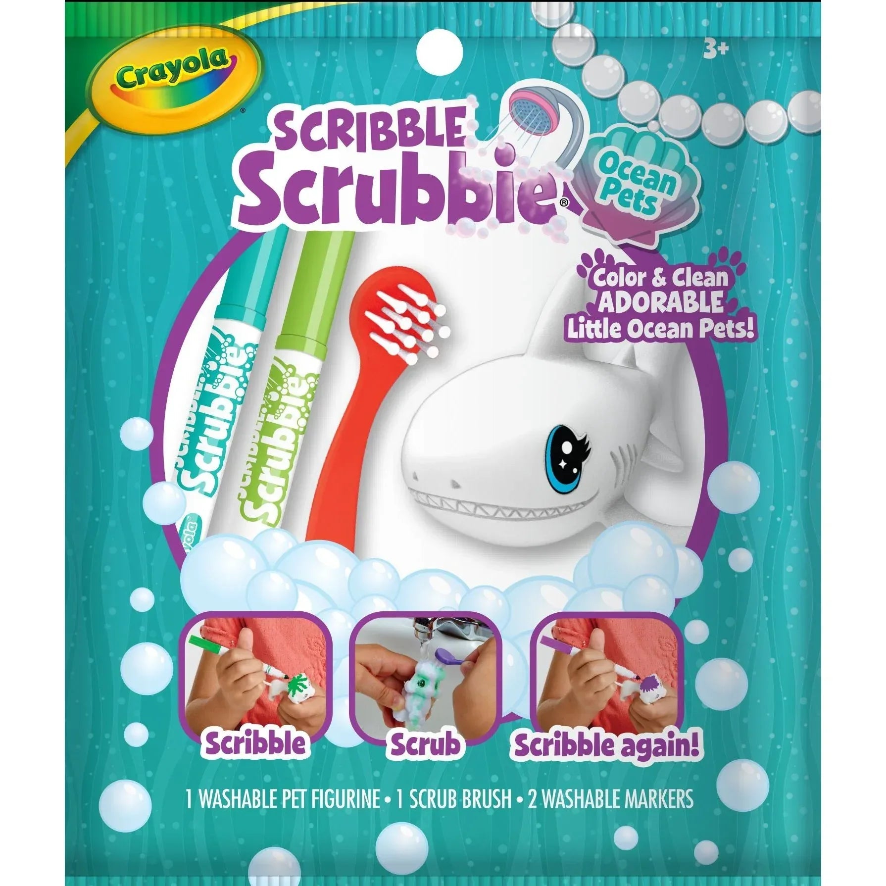 Crayola Scribble Scrubbie Dino Pets, 1 Ct, Easter Basket Essentials, Dinosaur Animal Toys with Markers, Coloring Easter Gift for Kids, Ages 3+