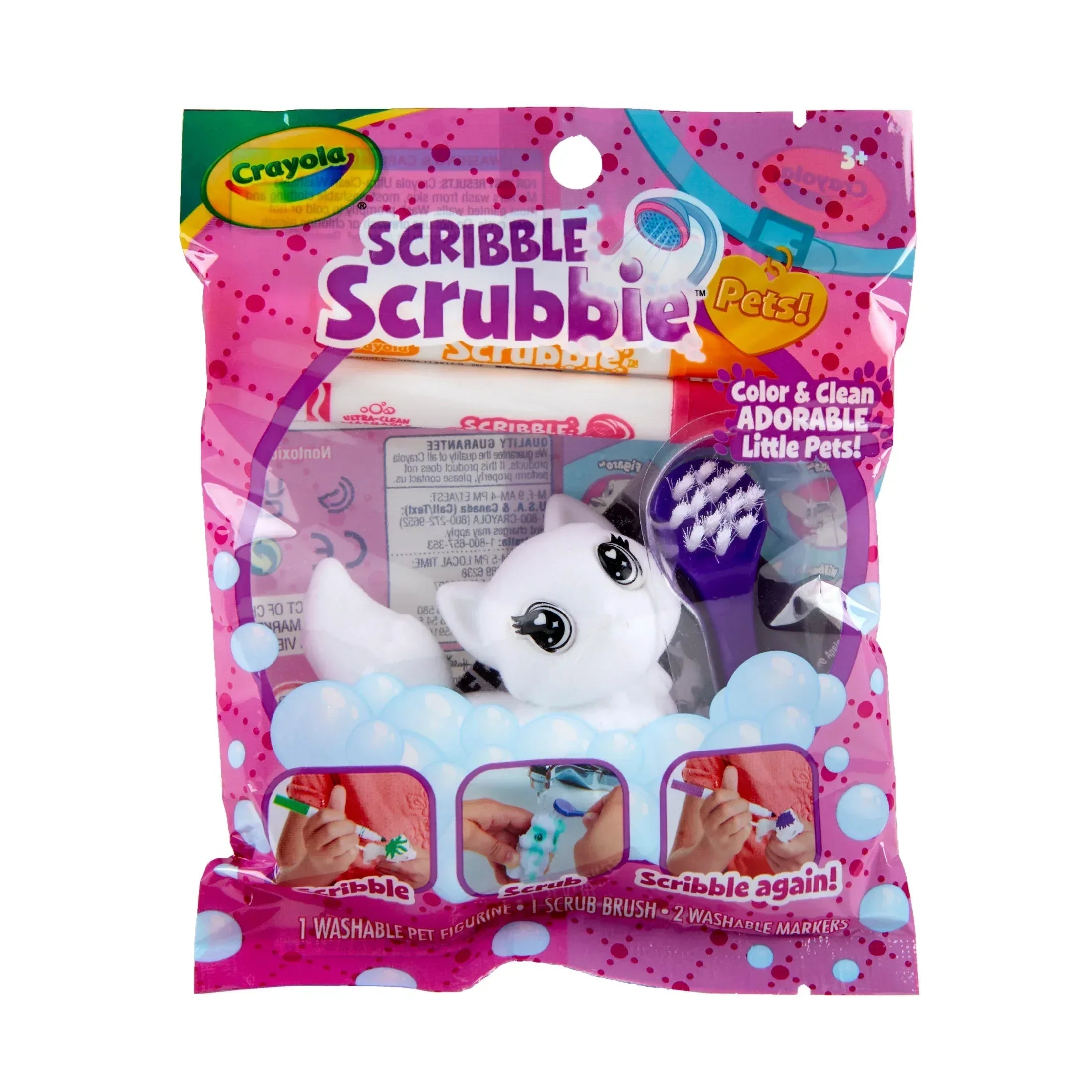 Crayola Scribble Scrubbie Dino Pets, 1 Ct, Easter Basket Essentials, Dinosaur Animal Toys with Markers, Coloring Easter Gift for Kids, Ages 3+