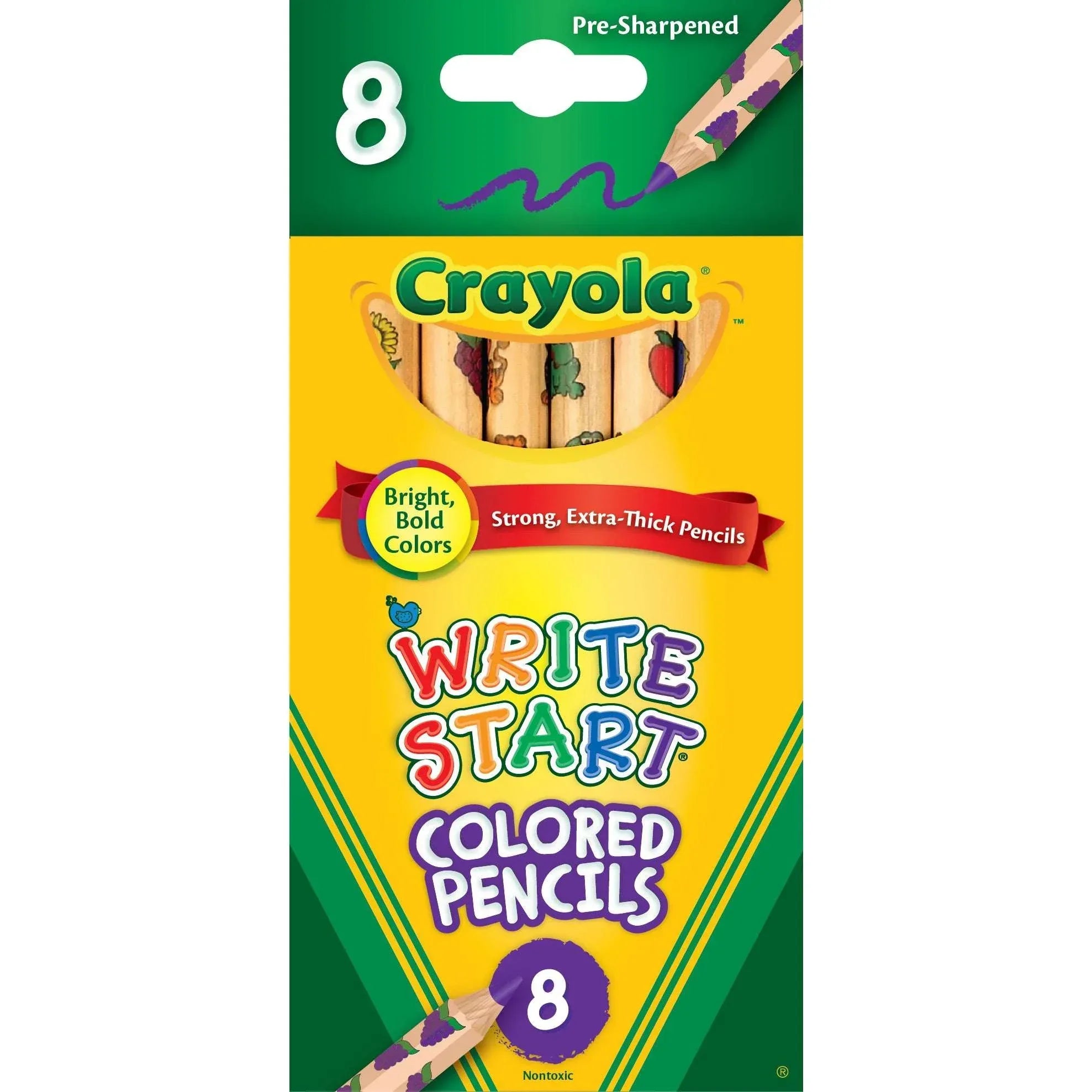 Crayola Write Start Extra Thick Colored Pencils, 8 Ct, Kindergarten School Supplies, Arts and Crafts for Kids, Gifts, Ages 3, 4, 5, 6 - USA MEGA SHOP