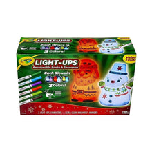 Crayola Light-ups Santa & snowman marker set, retail box, 2-pack, 3 glow colors