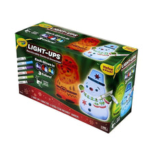 Crayola Light-ups Santa & snowman marker set, retail box, glowing character graphics