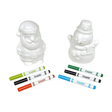 White Santa and snowman light-up characters with four colored markers