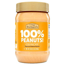 Crazy Richard's crunchy natural peanut butter jar, 100% peanuts, 16 oz