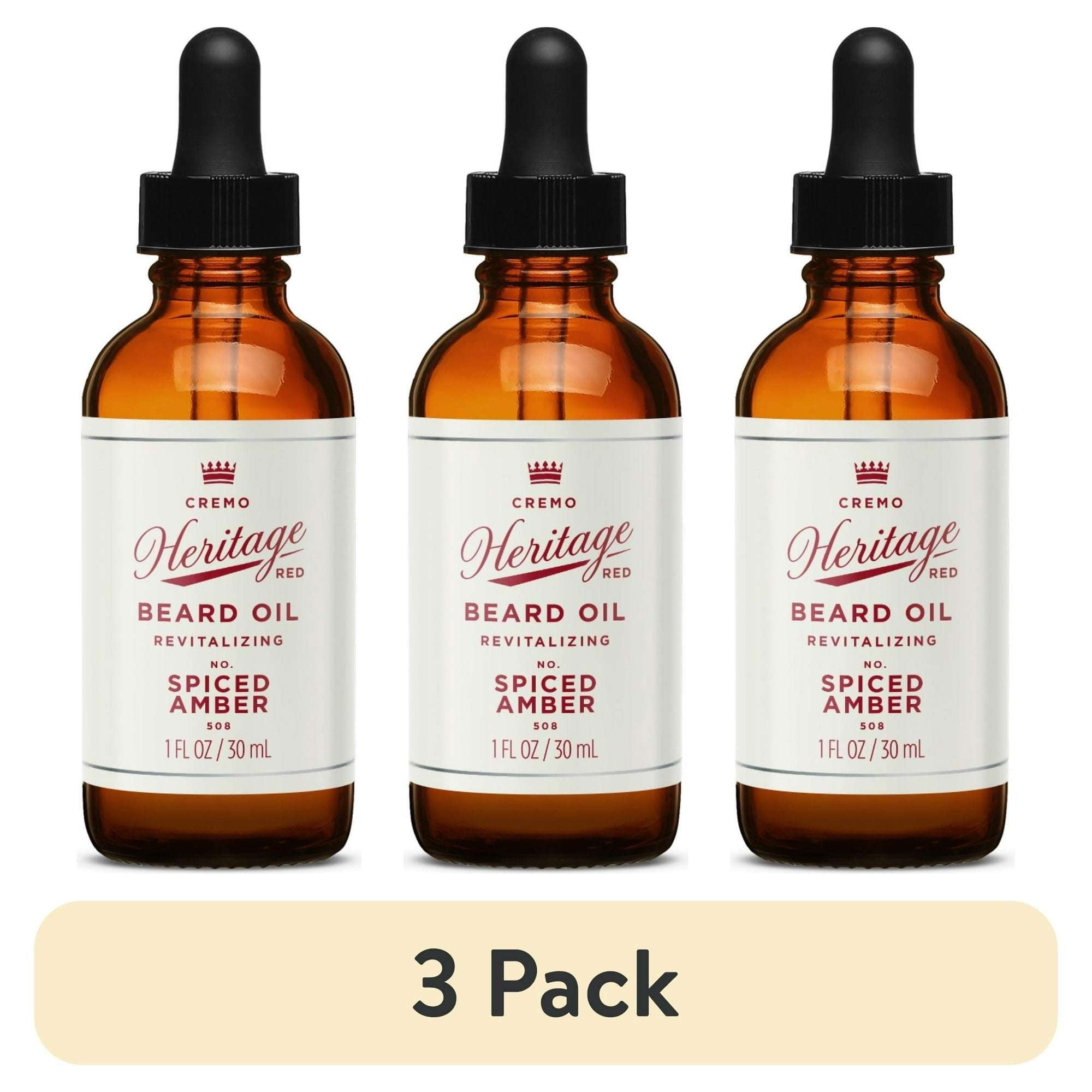 Cremo Revitalizing Beard Oil, Heritage Red Spiced Amber Scent, 1 oz