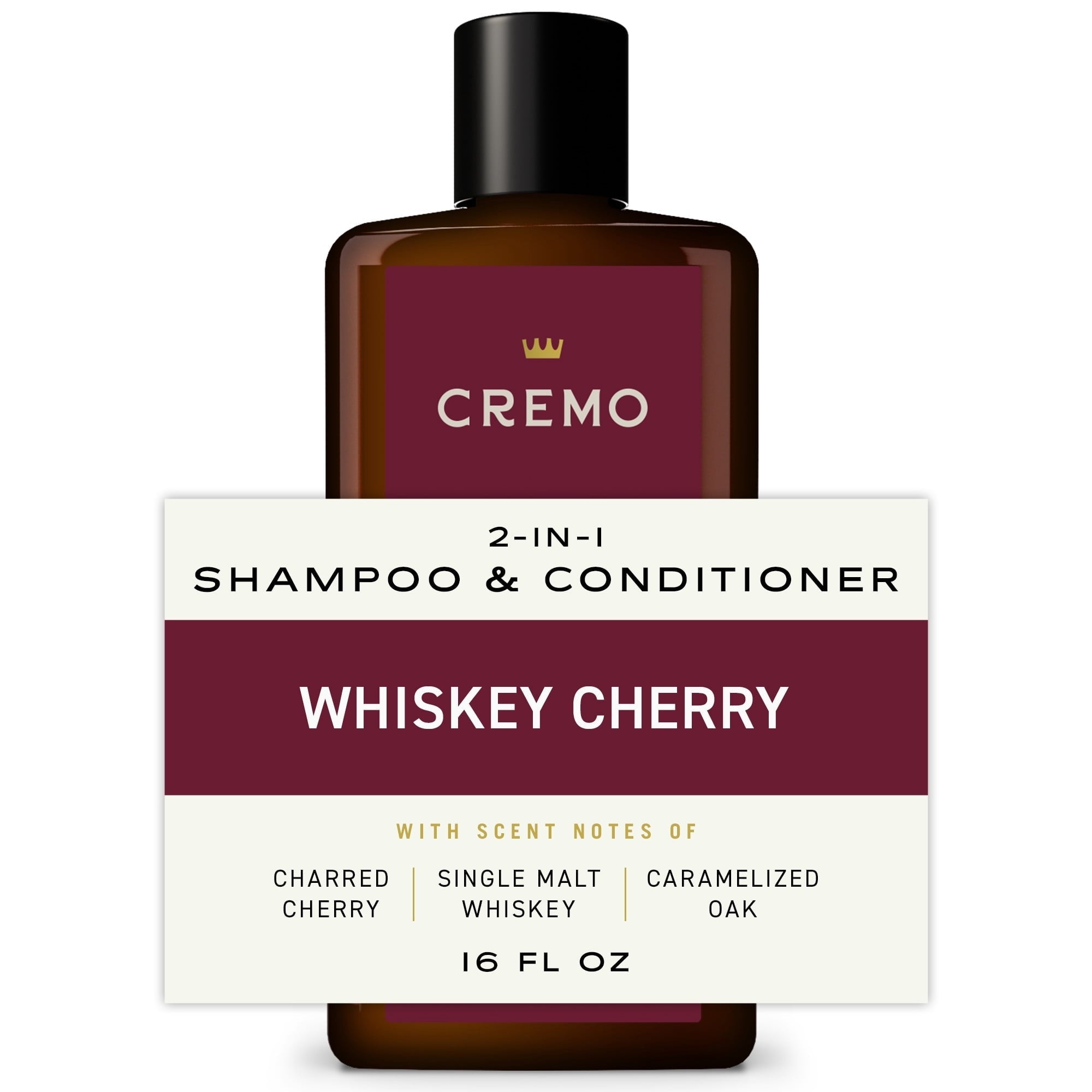 Cremo 2-in-1 Men's Shampoo & Conditioner, Whiskey Cherry Scent, 16 fl oz (PACK OF 3 )