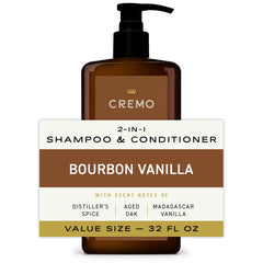 Cremo 2-in-1 Shampoo & Conditioner, Bourbon Vanilla Scent, 32 fl oz