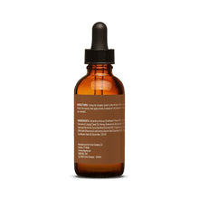 Amber Cremo beard oil bottle back label, directions for 1 fl oz (30 mL)