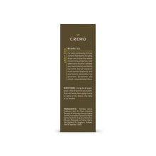 Beard oil carton back panel with ingredient information layout