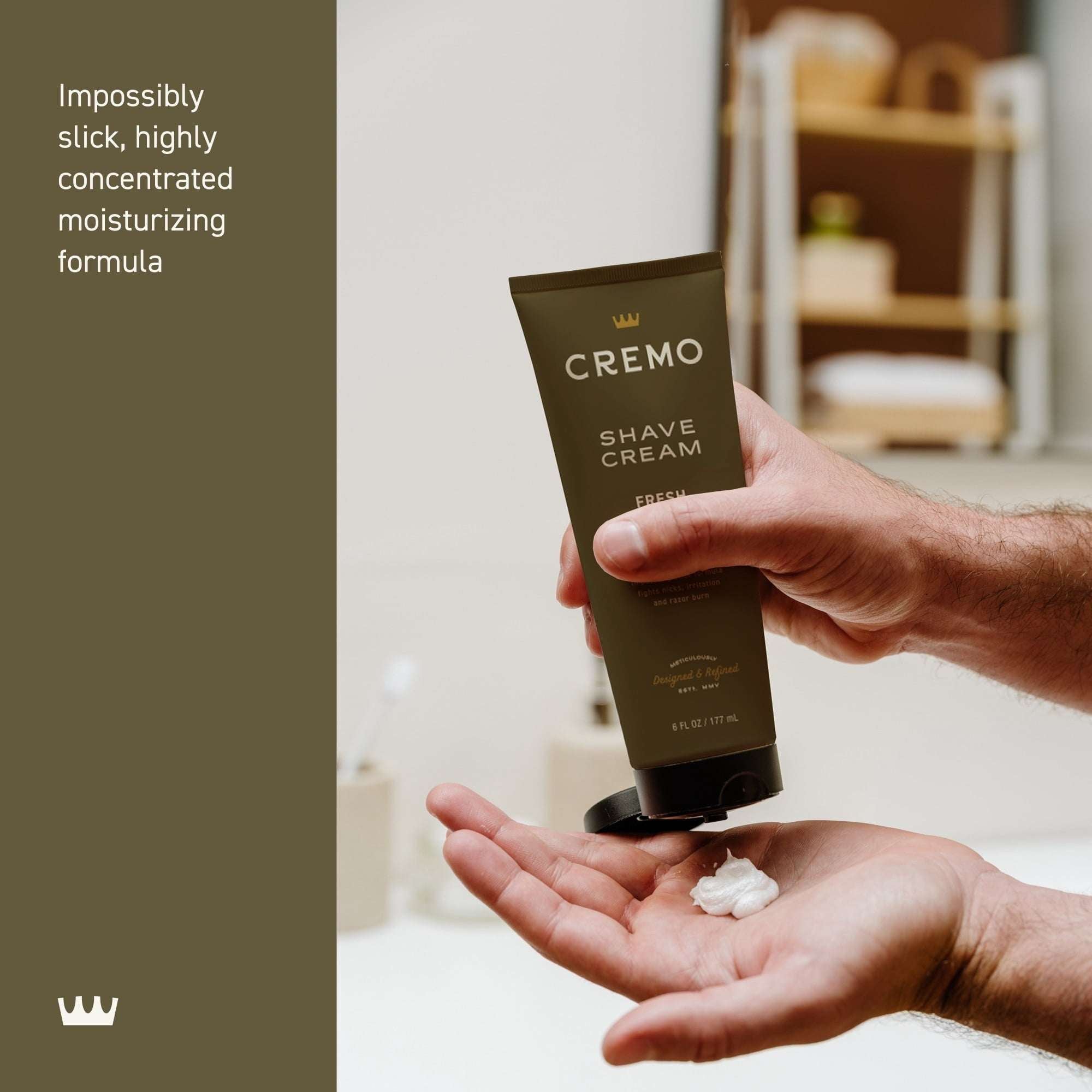 Cremo Heritage Green Moisturizing Shaving Cream for Men, Fresh Timber Scent, 6 fl oz