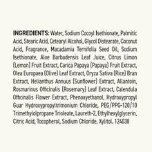 Ingredients list text on a cream product label, starting with Water and Sodium